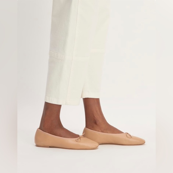 NWOB Everlane The Ballet Flat in Blush Tan Italian Leather with Square Toe, 9.5 - Picture 2 of 16